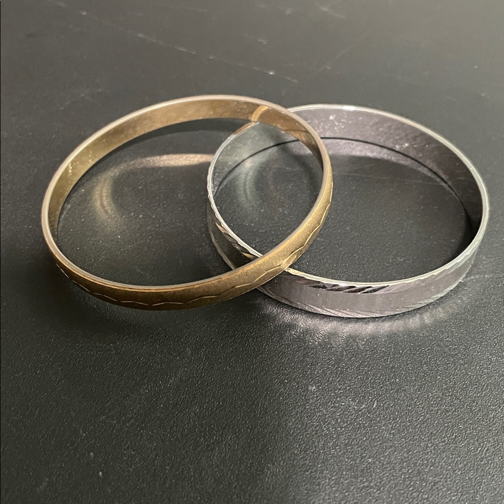 Monet Gold and Silver Tone Bangle Bracelets